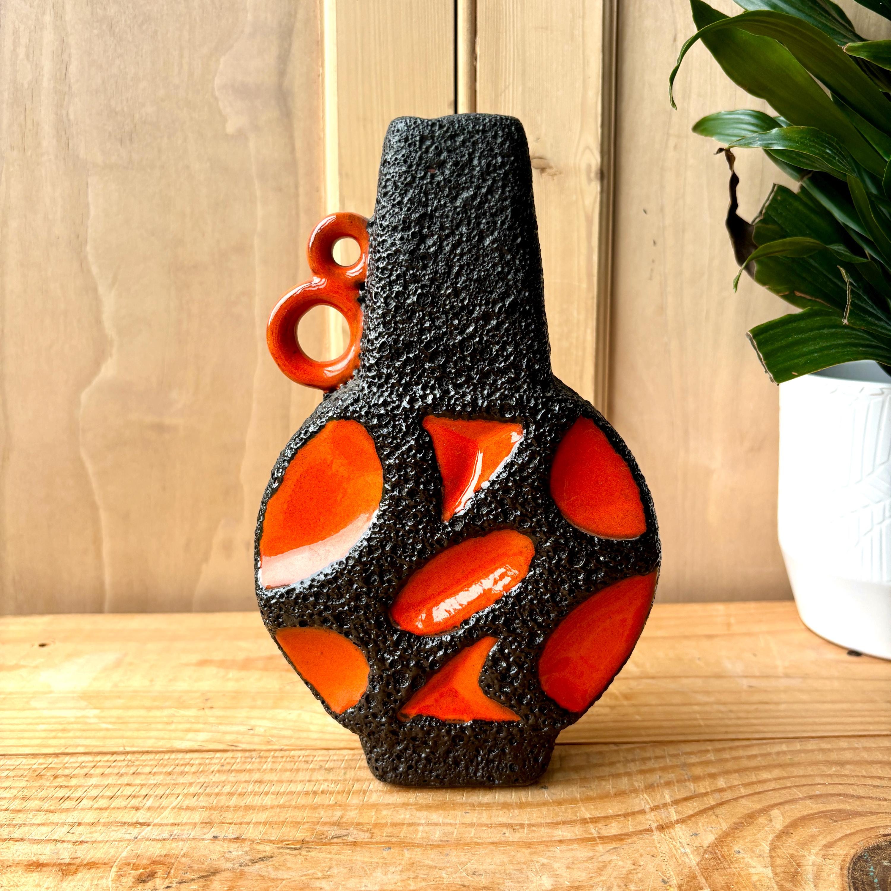 Scheurich窯⁄FAT LAVA⁄ファット ラヴァ⁄取っ手付き縞模様の Scheurich窯⁄FAT LAVA⁄ファット ラヴァ⁄取っ手付き縞模様の