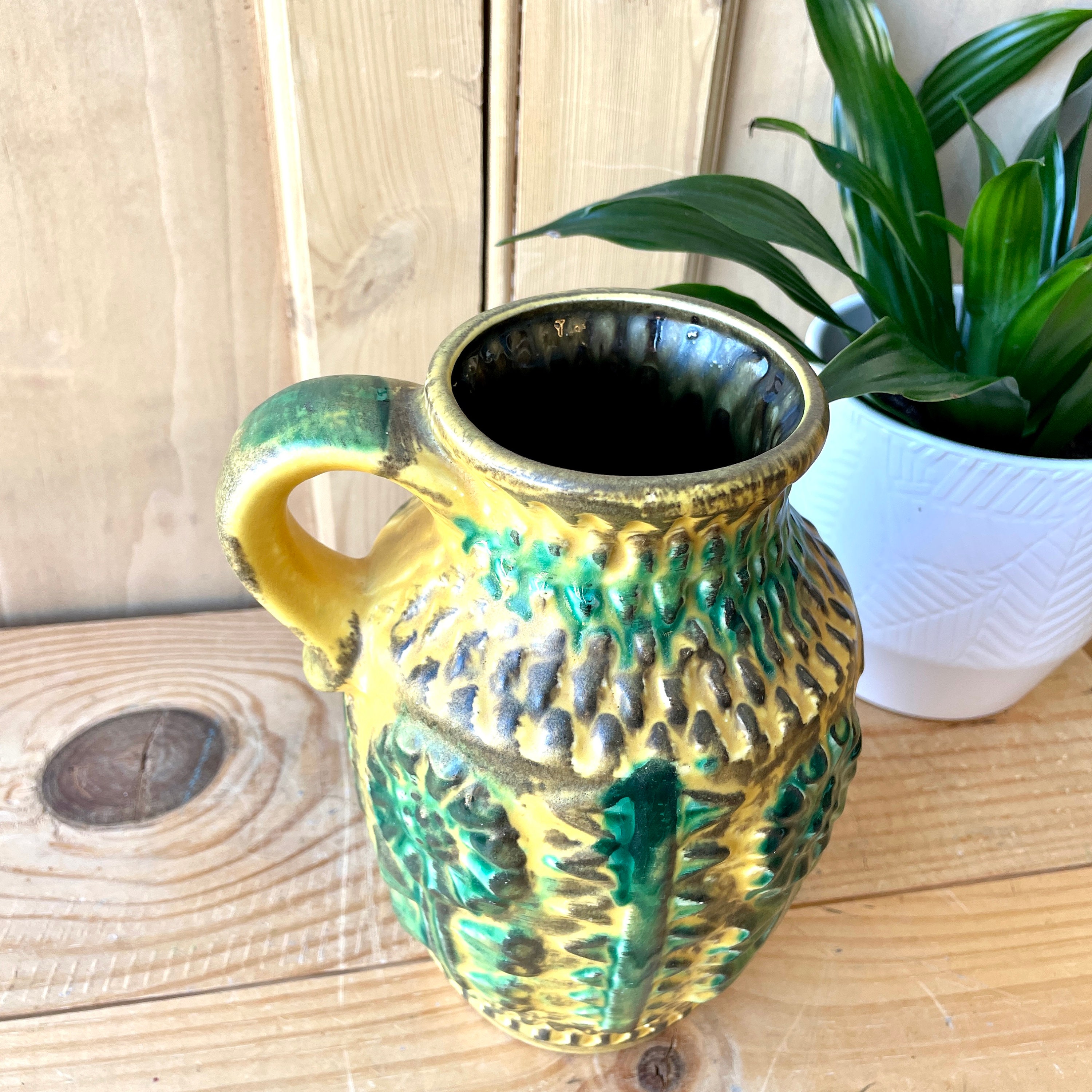 West German Bay Keramik 258-20 Vase, West German Pottery, Fat Lava