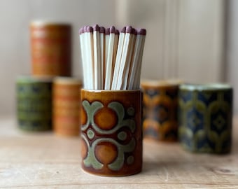 1980s Hornsea Calypso Orange Sugar Jar, Retro Kitchen Storage