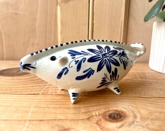 Vintage Delft "Fish Pig" Piggy Banks, Mid Century Delft piggy bank, Delft Pottery, collectable piggy banks