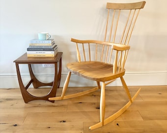 Contemporary British Handmade Windsor Rocking Chair | British Ash Handmade Rocking Chair | Craftsman Furniture