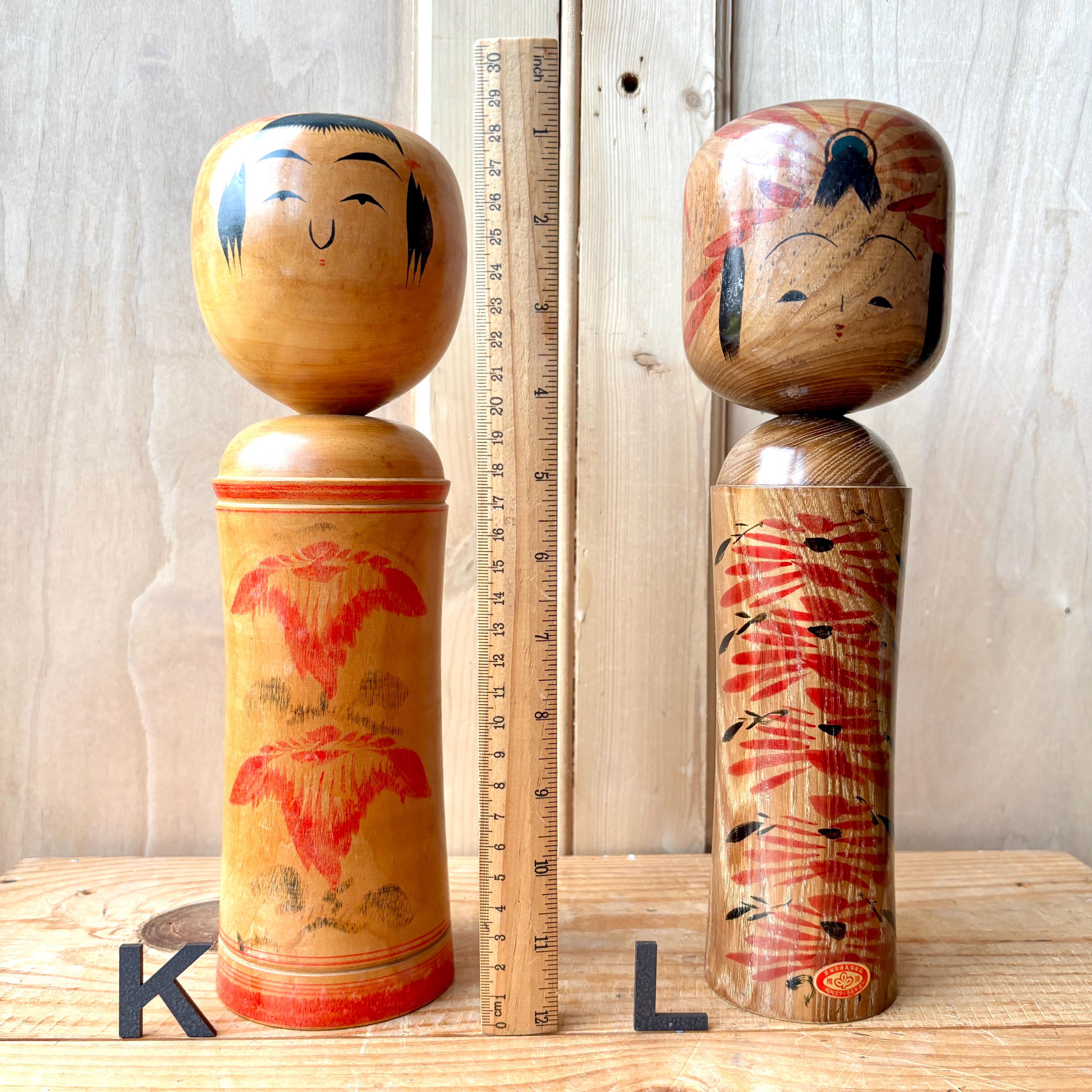 Vintage Japanese Kokeshi Dolls | Japanese Wooden Kokeshi dolls