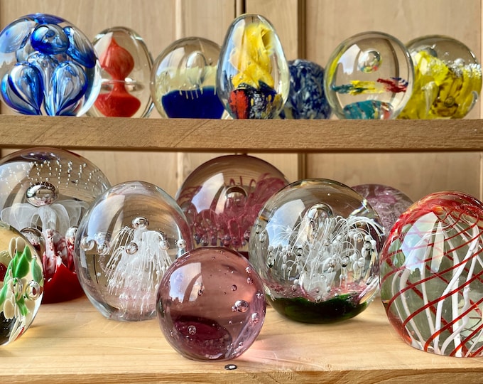 Vintage Handblown Glass Paperweights | Collectable Glass Paperweights