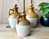Vintage Stoneware Jugs, Scottish stoneware jugs, Stoneware flagon,