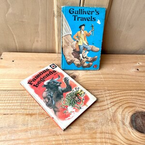 Vintage Early Ladybird Books, Famous Legends & Gulliver&#39;s Travels set of two books, collectable books, childrens books,