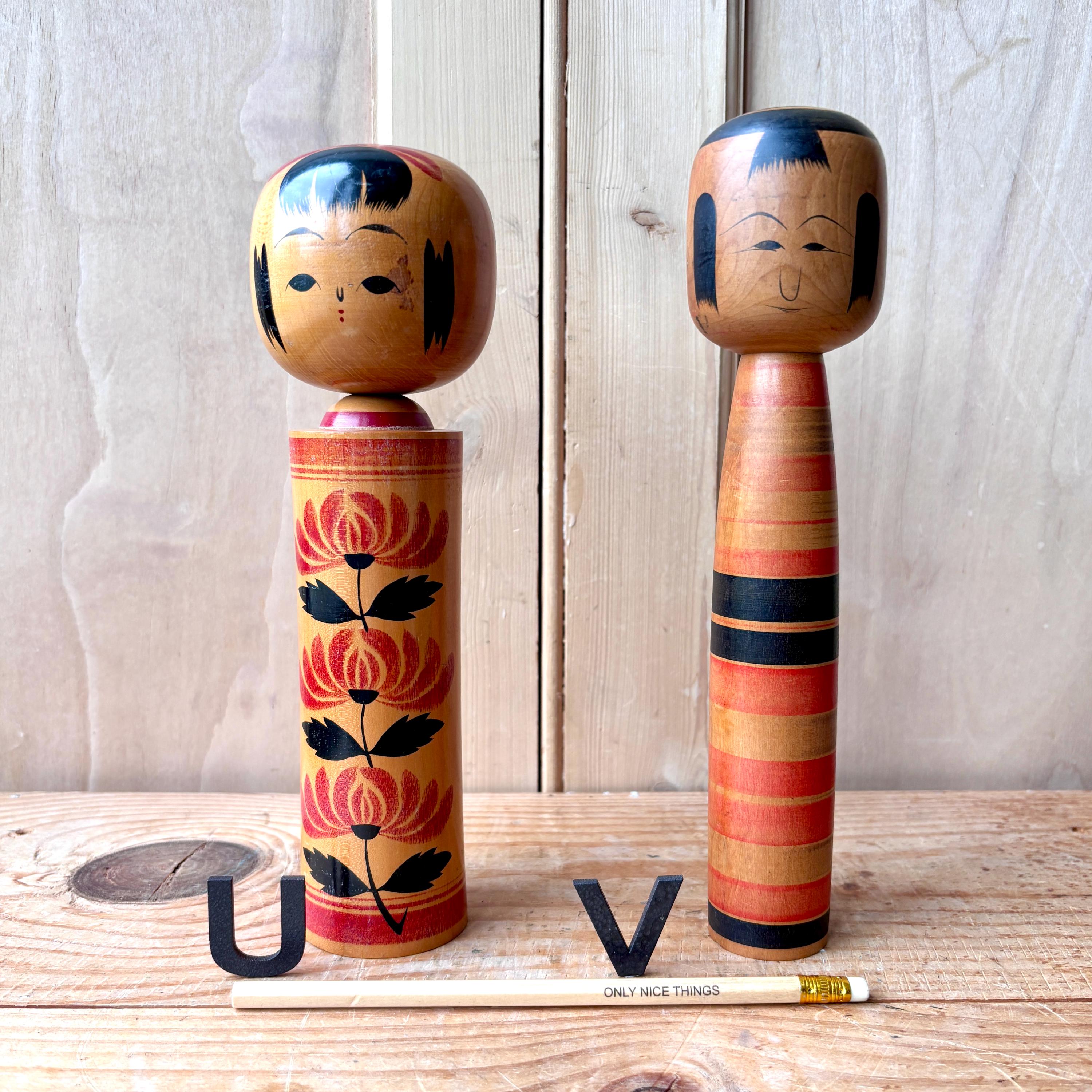 Vintage Japanese Kokeshi Dolls | Japanese Wooden Kokeshi Dolls