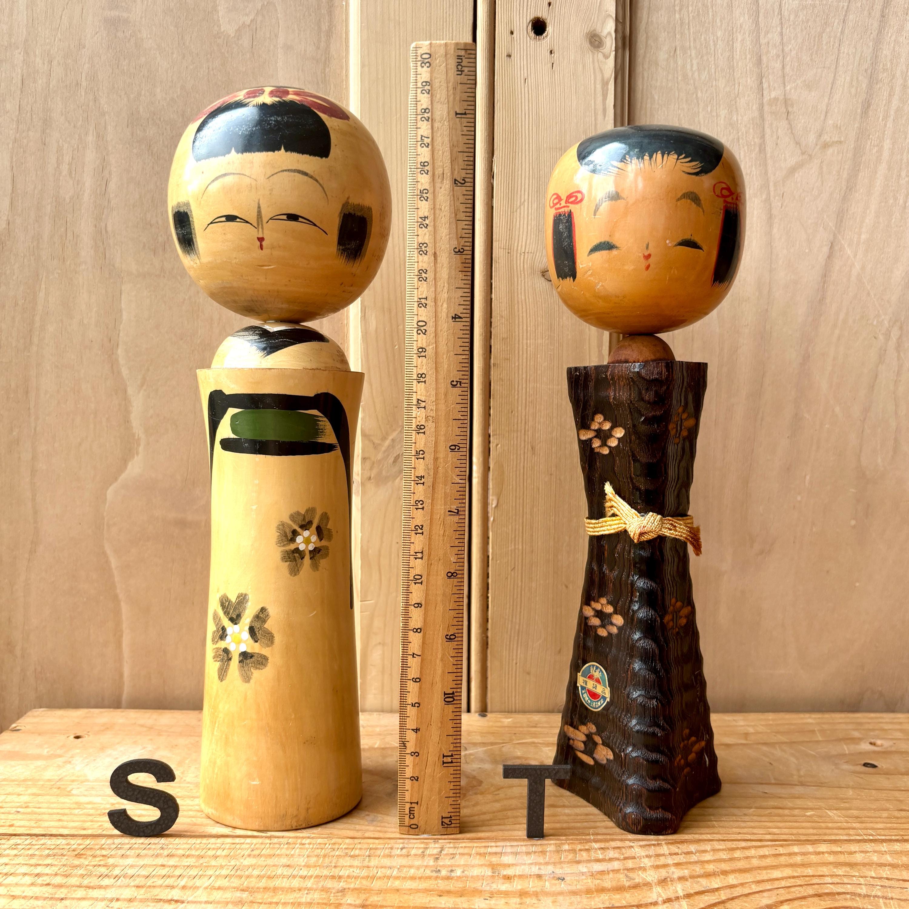 Vintage Japanese Kokeshi Dolls | Japanese Wooden Kokeshi dolls