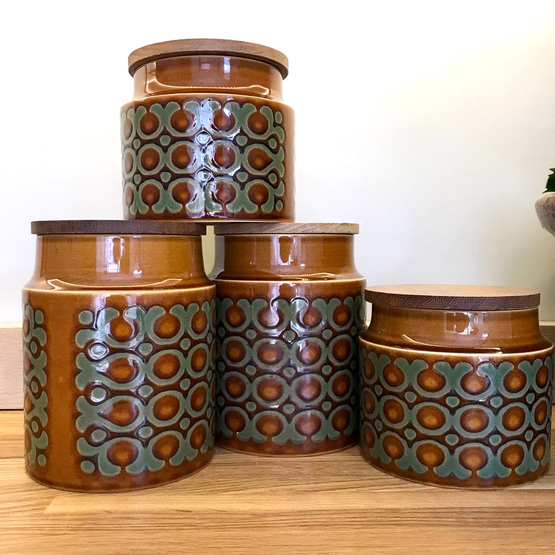 Hornsea Bronte Storage Jars, Cannisters, Vintage Hornsea Pottery