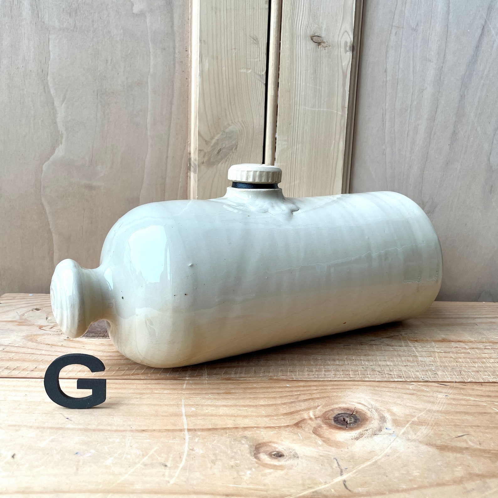 Vintage Stone Hot Water Bottle Antique Stoneware Hot Water Etsy