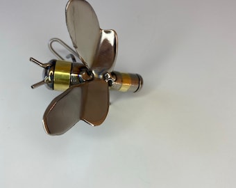 Wall mounted stainless steel and brass Bumble bee.