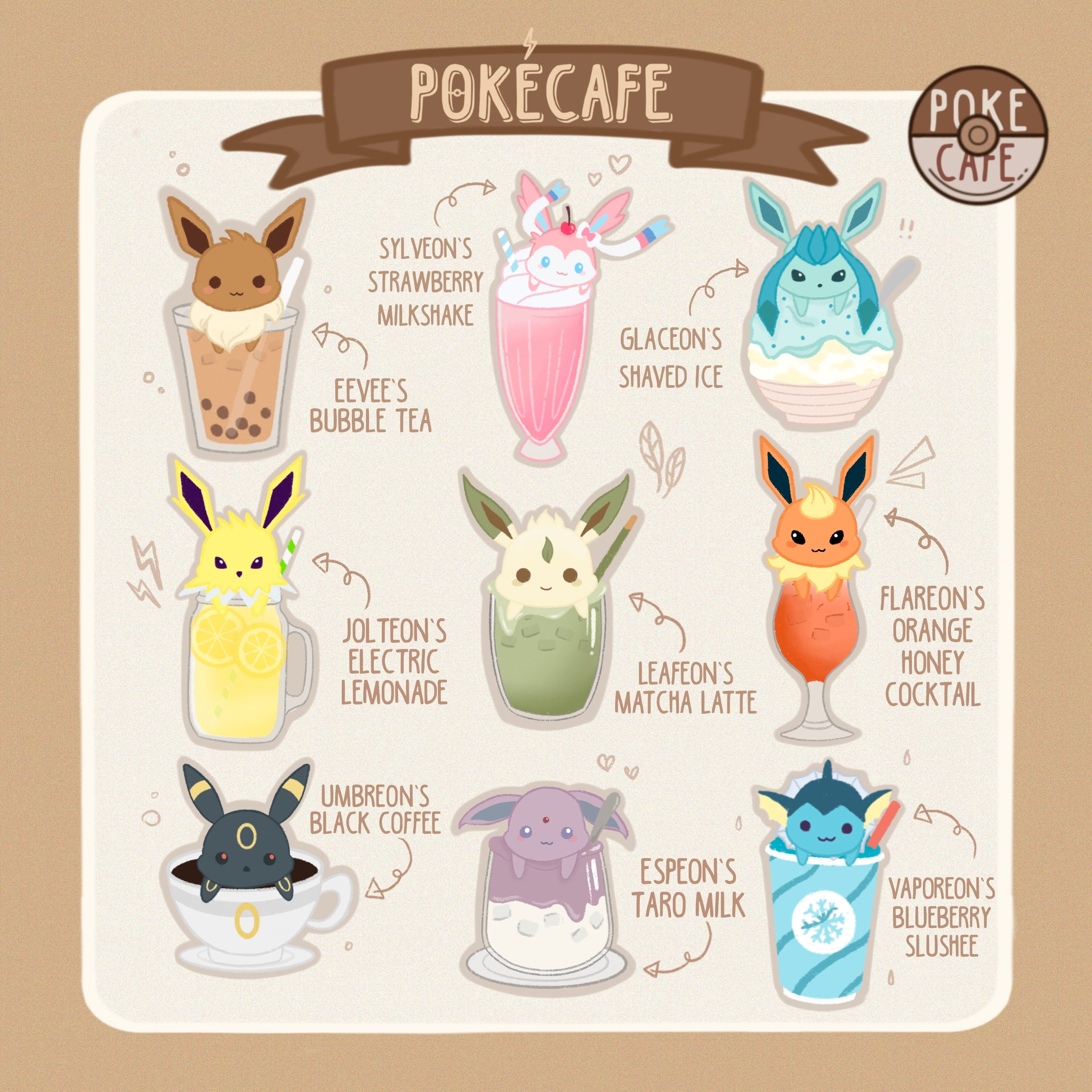 Pokémon Drink Stickers Etsy