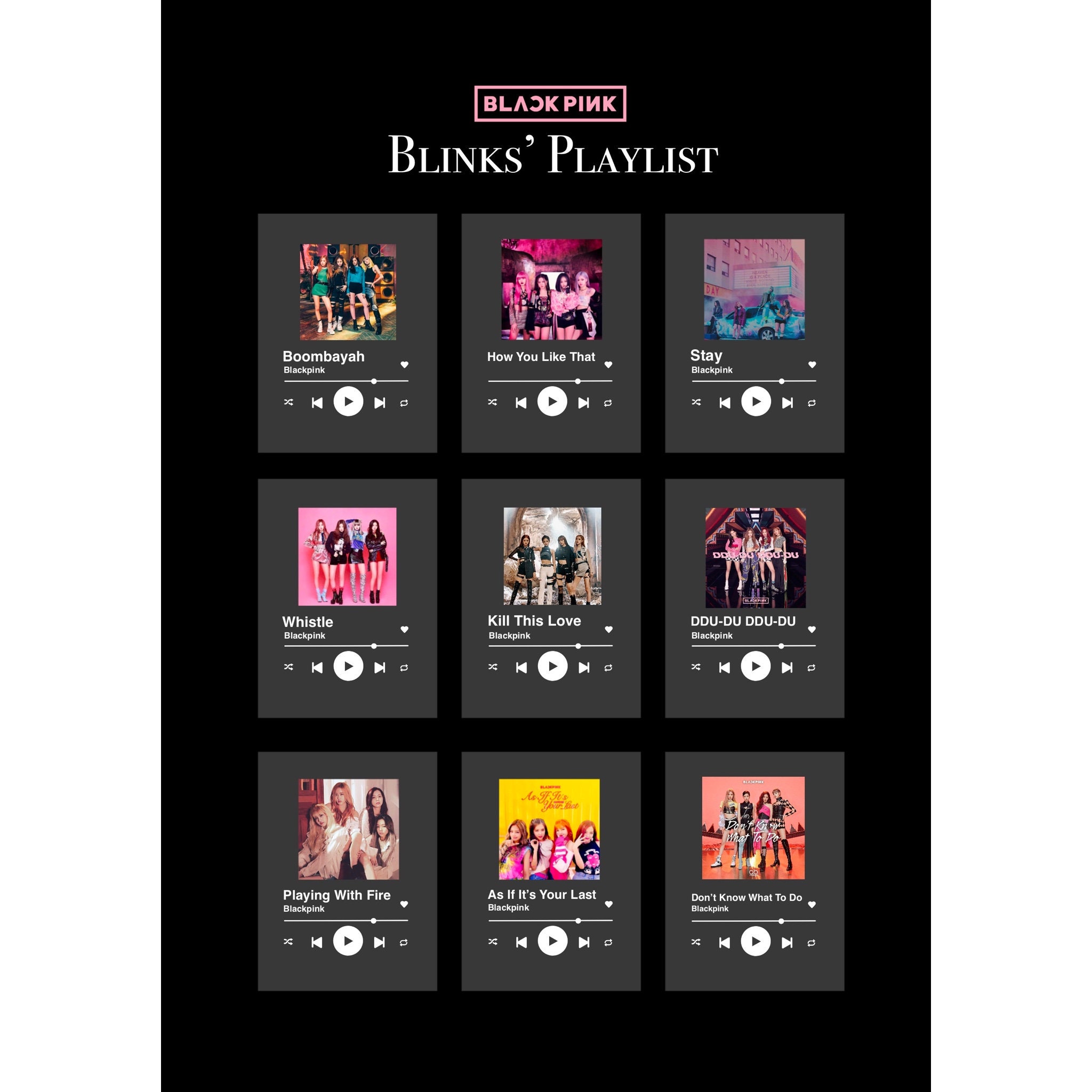 BLACKPINK Playlist Stickers (transparent) - Etsy