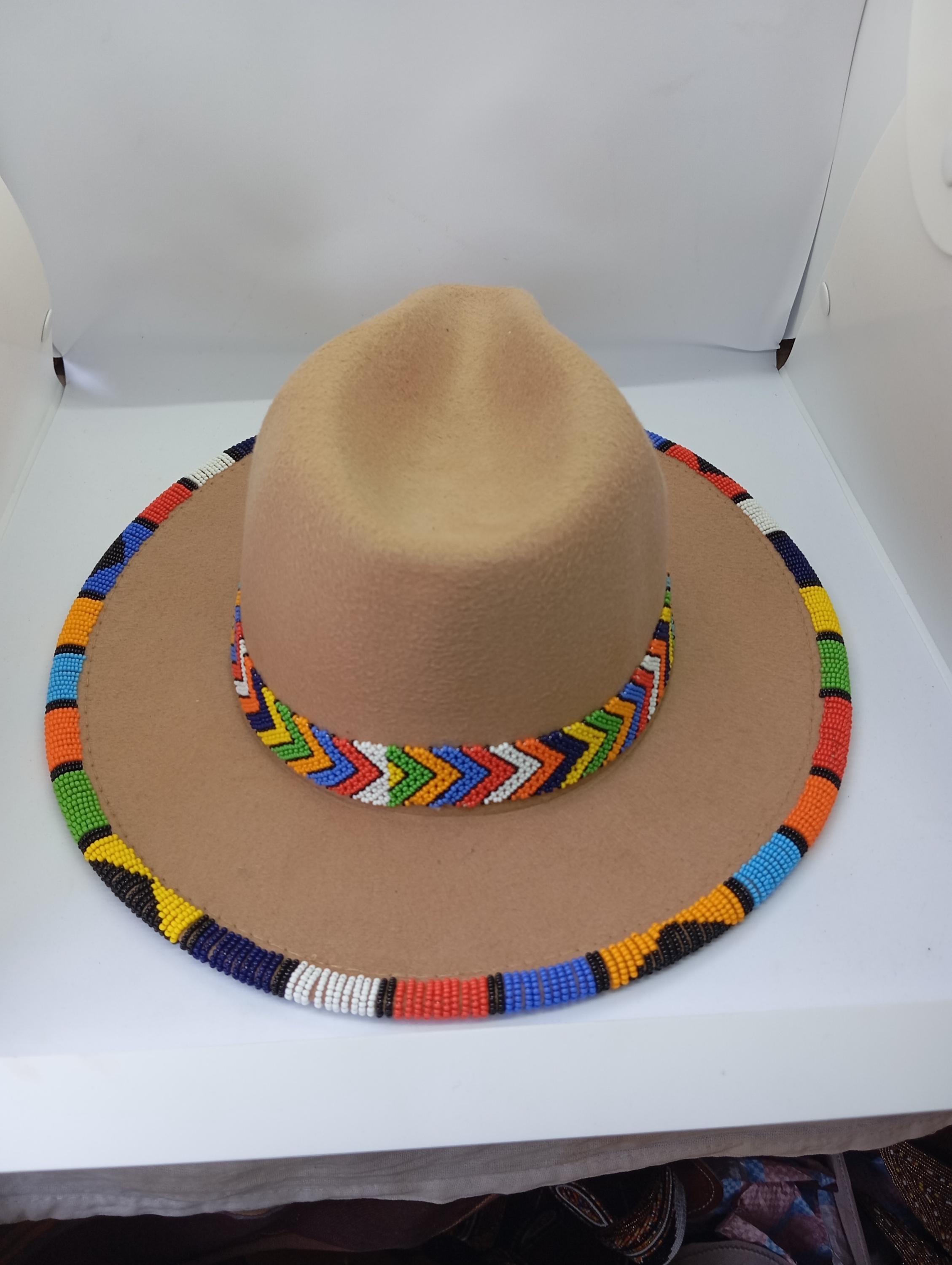 Handmade Beaded Brim Wide Fedora Hat - Cream MONTANA Fedora Cream - Lovely Bird main image 3