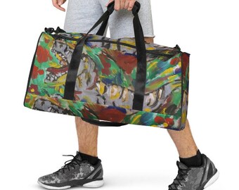 NAMENSDRUCK Motiv Dinosaurier T-Rex Dino inkl Personalisieren /& Bedrucken in Wunschfarbe Reisetasche Jungen Tragetasche Umhängetasche Sporttasche mit Namen