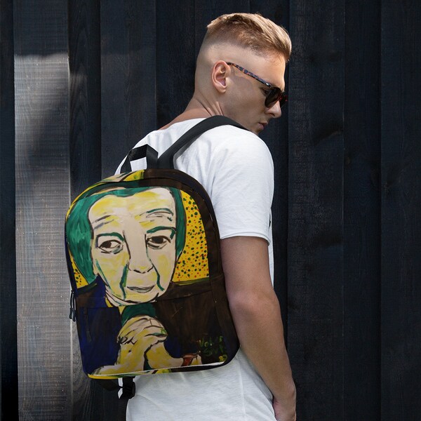 Backpack, unisex, Golda Meir, Israel, Jewish woman, Judaism, Prime Minister, politician, Kiev, Ukraine, Valeria Sivtsova, Jew