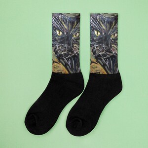 靴下黒猫、猫愛、猫友達、かわいい猫、かっこいい靴下、カラフルな靴下、迷信、美しい、絵画、表現主義