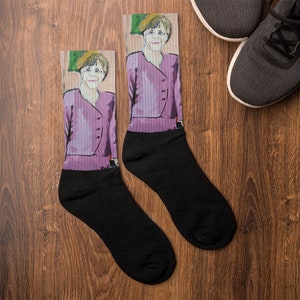 Socks Angela Merkel, Chancellor Socks, Politician Socks, Bundestag Socks, Germany, for Patriots, for Fun, Creative Socks, CDU