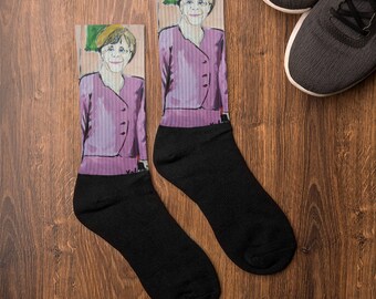 Calzini Angela Merkel, Calzini Cancelliere, Calzini Politici, Calzini Bundestag, Germania, per Patrioti, per Divertimento, Calzini Creativi, CDU