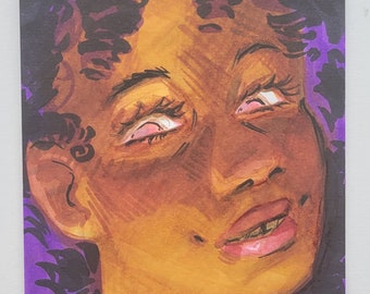 Art original abordable - marqueur - lueur violette