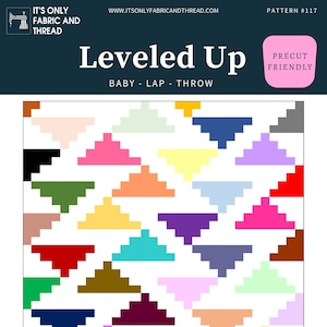 Leveled Up Quilt Pattern | PDF Printable Download || Jelly Roll Friendly Beginner Quilt Pattern