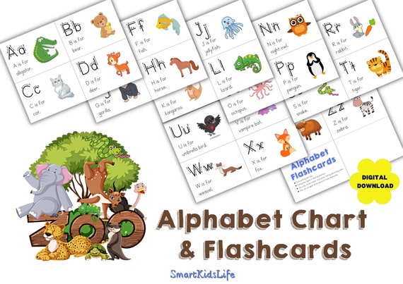 Zoo-phonics Alphabet Chart Flashcards Tracing Preschool - Etsy UK