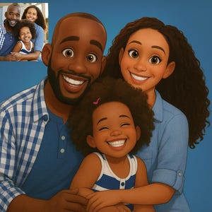 Custom Pixar Style Portrait - 5 Photo Bundle - Personalized Digital Cartoon Illustration from Your Photos