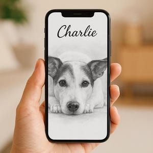 Custom Digital Watercolor Pet Portrait | Phone Screen Format | Personalized Pet Artwork from Your Photo | Dog & Cat Gift-Gift For Him-Her
