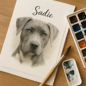 Retrato de mascota personalizado: Arte conmemorativo estilo acuarela (Descarga digital)
