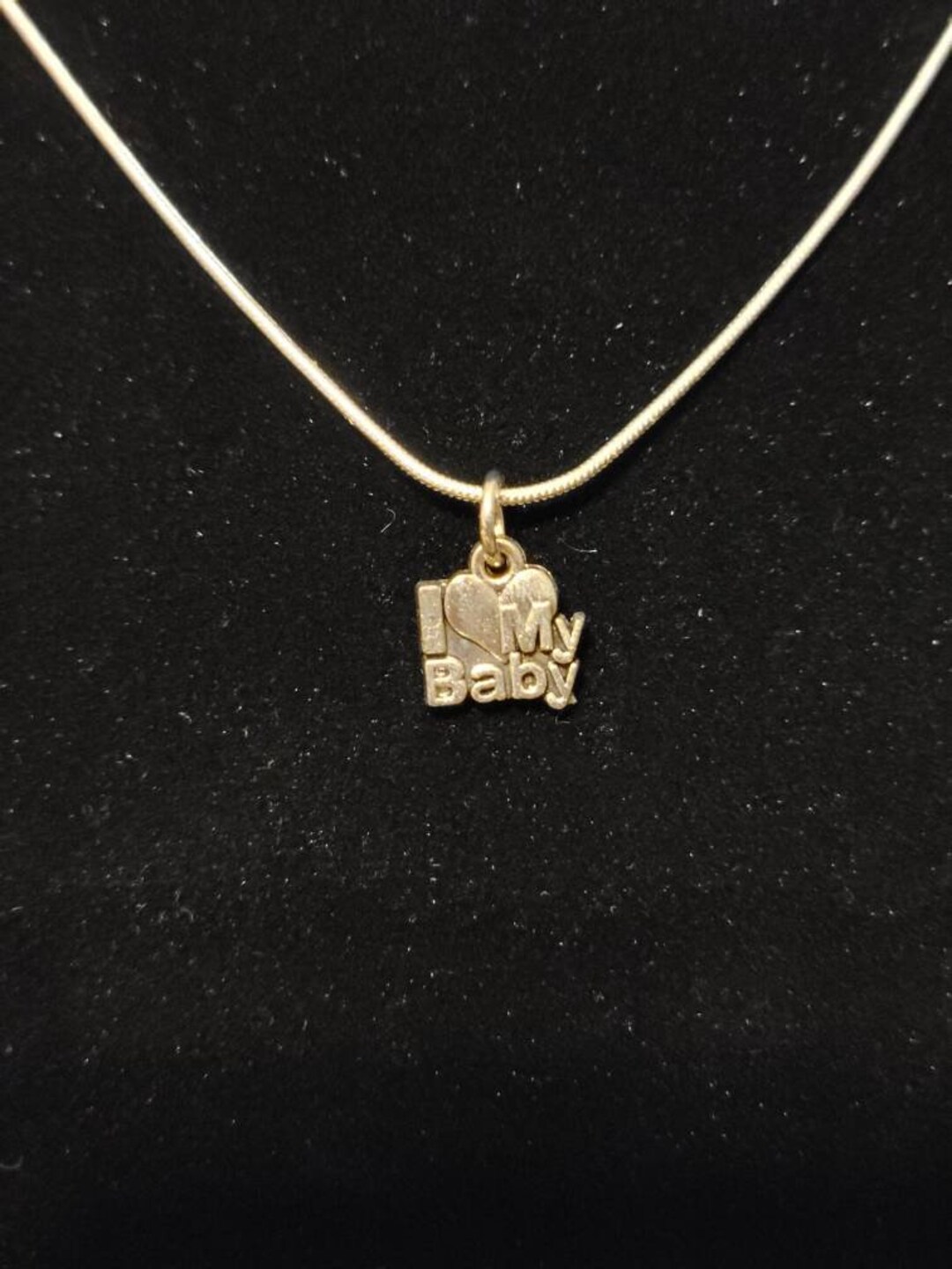 I Love My Baby Pendant Necklace Pewter Charm Necklace Gift Etsy