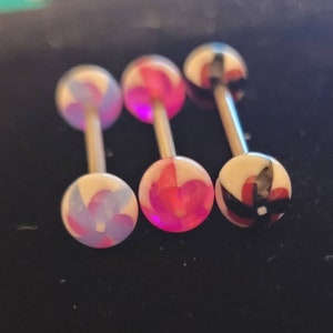 Ruifan 14G 9/16 Inch Bioflex Flexible Acrylic Straight Tongue Nipple Ring Retainer Piercing 14-30PCS