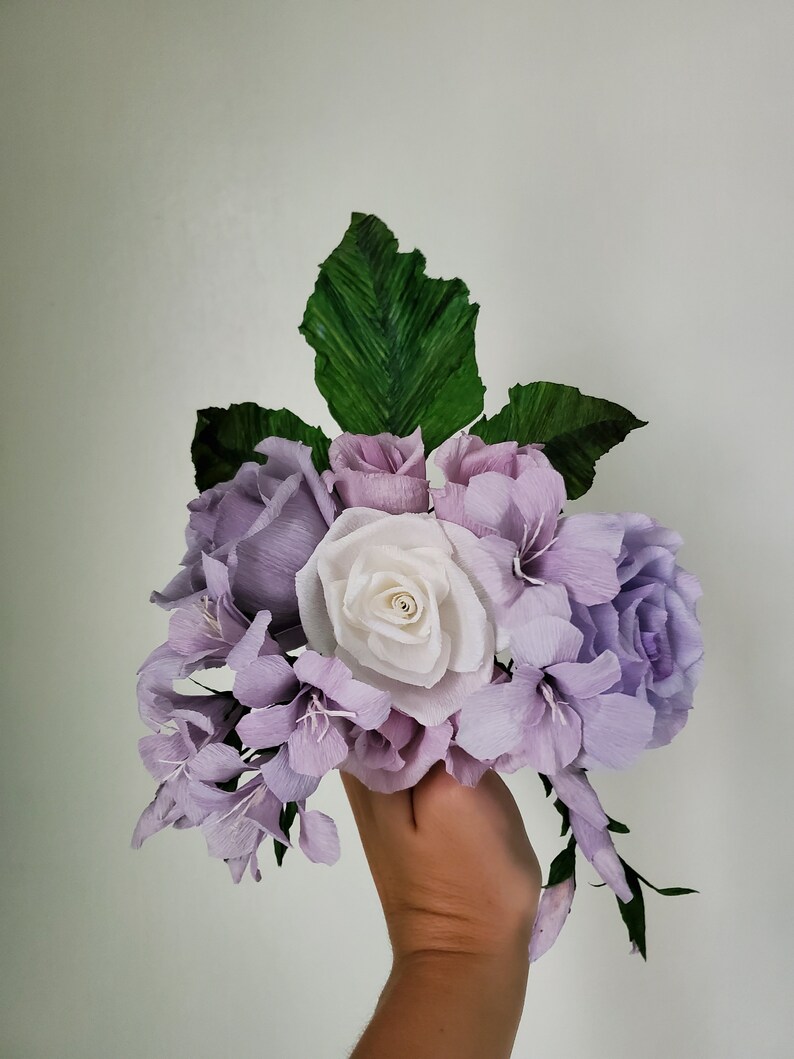 Bridal Home Decor One of a Kind Gifts Custom Crepe Paper Floral Arrangements Faux Flowers Bouquets Wedding Handmade Made to Order