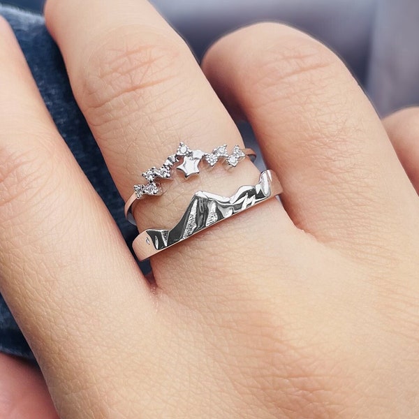 Anillo ACOTAR para ella, anillo de boda Feyre, anillo de joyería Acotar de plata de ley, anillo de corte nocturna