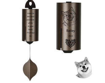 Loss of Pet Memorial Wind Chimes For Outdoors Japanese, Personalized Dog Memorial Windchime Bell in Copper, Dog Sympathy Gift