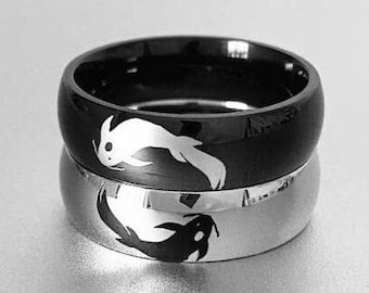 Tui and La Couple Ring, Yin Yang Koi Fish, Tui La, Avatar Moon Spirit, Ocean Spirit, Water Tribe