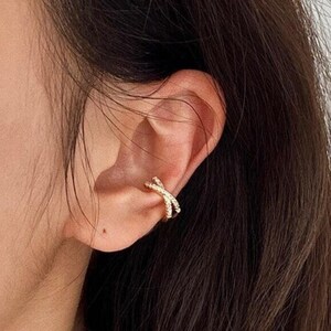 Cross Ear Cuffs - Ear Cuff No Piercing - Gold Ear Cuffs - Ear Cuff Non Pierced - Ear Crawler Earrings - Conch Piercing - Fake Piercings