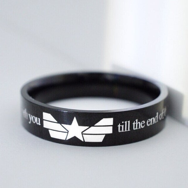 Marvel Rings, Captain America Ring, Stucky Ring, Till the end of the Line, Couples Ring, Superheroes Jewelry, Winter Soldier Ring