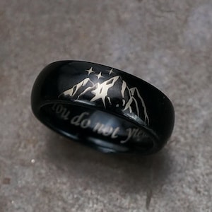 ACOTAR-ring, nachtring, sterrennachtring, zilveren wolfraamring dames, leesgrage sieraden Feyre Darling, gebogen en mat ontwerp