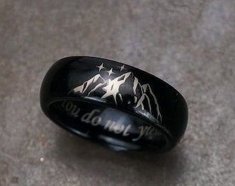 ACOTAR Ring, Night Court Ring, Stary Night Ring, Silver Tungsten Ring Women, Bookish Jewelry Feyre Darling, Curved & Matte Design