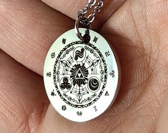 Legend of Zelda Gate of Time Necklace, Triforce Necklace, Tears of the Kingdom Jewelry