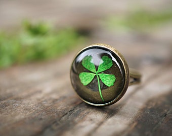 4 Leaf Clover Ring Etsy 4 Leaf Clover Ring Etsy
