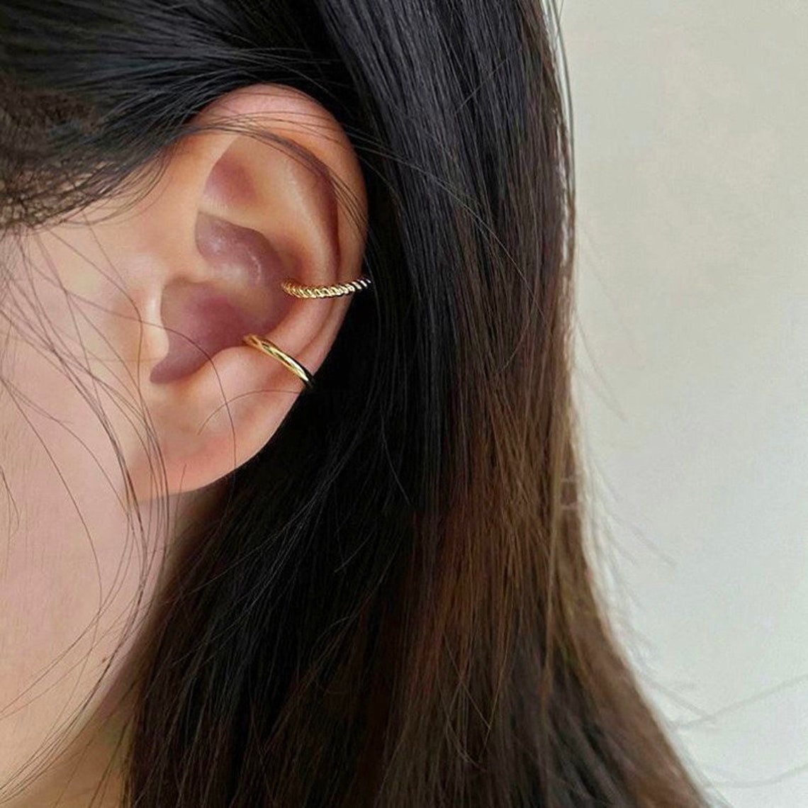 Non Piercing Chunky Ear Cuff Sterling Silver Hoop Earring