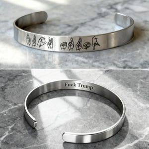ASL F*ck Trump Armband Manschette, Zeichensprache als Geheime Botschaft FDT