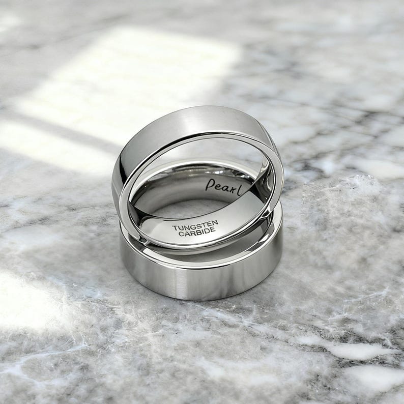 Minecraft Rings for Couple, Minecraft Gaming Inspired Rings, Custom Engraved Gift for Couple, Personalized Rings for Engagement, Pixel Game image 6
