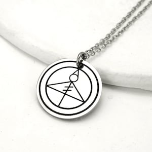 The Owl House Glyphs Necklace Silver Light Glyph, The Owl House Necklace
