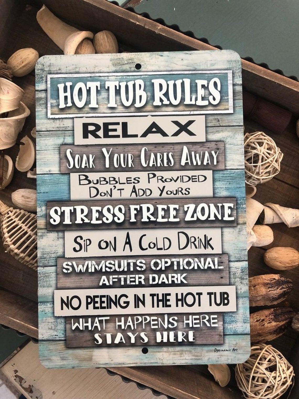 Hot Tub Rules Metal Sign Pool Funny Hanging Garden Outdoor Etsy