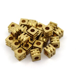 6x6 mm Raw Brass Square Cube Beads, Cube Findings, Solid Cube Beads, Cube Charm, Cube Shape Findings, Brass Cube