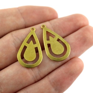 0.80x16x27 mm Raw Brass Drop Findings, Drop Charm, Drop Pendant, Drop Shape Findings, Drop Shape Charms