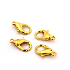 8x14 mm Gold Tone Lobster Clasps, Lobster Claw, Claw Clasps, Lobster Clasp Findings, Clasp, P03