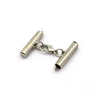 Miyuki Slide Tubes End Set, 4x20 mm Silver Color Brass Slide End Tubes para Miyuki, Conectores de pulsera, Tapas de extremo deslizante, Hallazgos, Pulseras