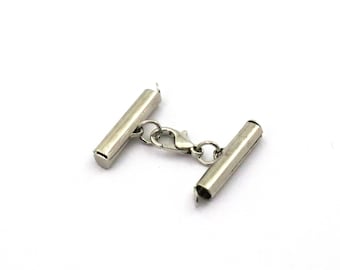 Miyuki Slide Tubes End Set, 4x20 mm Silver Color Brass Slide End Tubes for Miyuki, Bracelet Connectors, Slider End Caps, Findings, Bracelets